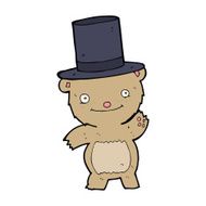 cartoon bear in top hat N7