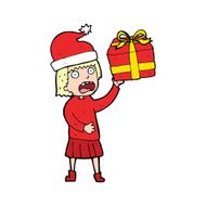 cartoon woman getting ready for christmas N12
