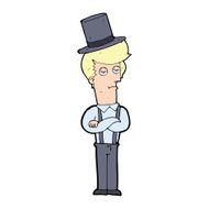 cartoon man in braces and top hat N4