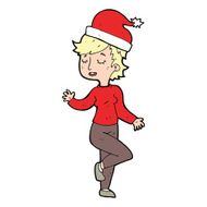 cartoon woman getting ready for christmas N13