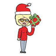 cartoon woman getting ready for christmas N14