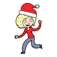 cartoon woman ready for christmas N72