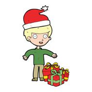 cartoon boy with present N10