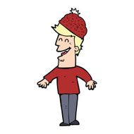 cartoon man wearing winter hat N66