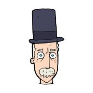 cartoon man wearing top hat N67