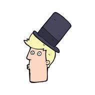 cartoon man wearing top hat N68