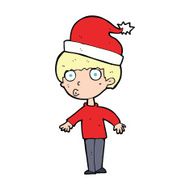 cartoon man ready for christmas N72