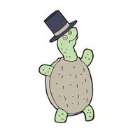 cartoon turtle in top hat N4