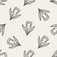 flower doodle seamless pattern background N52