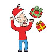 cartoon old man stressing about christmas N4