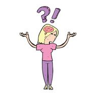 cartoon woman asking question N48
