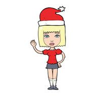 cartoon woman ready for christmas N76