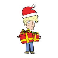 cartoon man ready for christmas N73