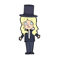 cartoon woman wearing top hat N4