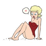cartoon woman in love N109