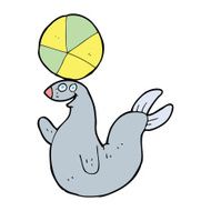 cartoon seal balancing ball N4