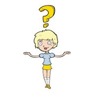cartoon woman asking question N50