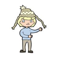 cartoon man wearing winter hat N70