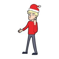 cartoon man ready for christmas N76