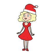 cartoon woman dressed for christmas N4