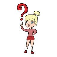 cartoon woman with question N14