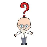 cartoon older man with question N4