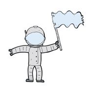 cartoon astronaut with flag N4