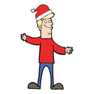 cartoon man ready for christmas N78