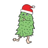 cartoon christmas tree dancing N4
