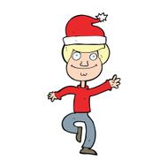 cartoon man ready for christmas N79