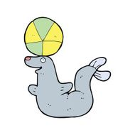 cartoon seal with ball N11