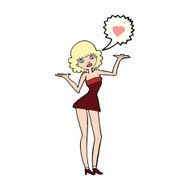 cartoon woman in love N110