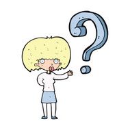 cartoon woman with question N15