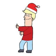cartoon man ready for christmas N80