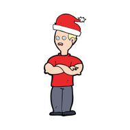 cartoon man ready for christmas N81