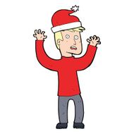 cartoon man ready for christmas N82