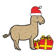 cartoon christmas donkey N3
