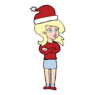 cartoon woman ready for christmas N80