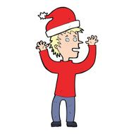 cartoon man ready for christmas N87