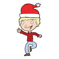 cartoon man ready for christmas N89
