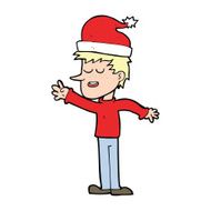 cartoon man ready for christmas N90