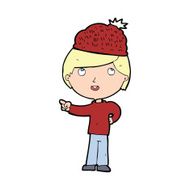 cartoon man wearing winter hat N71