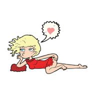 cartoon woman in night wear N4