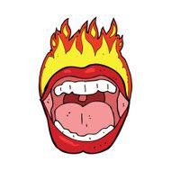 cartoon flaming mouth symbol N3