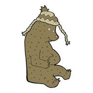 cartoon bear in winter hat N4