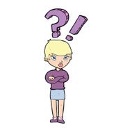 cartoon woman asking question N53