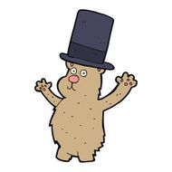 cartoon bear in top hat N8
