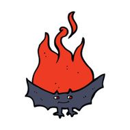 cartoon flaming halloween bat N5