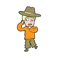 cartoon scared boy in hat N4