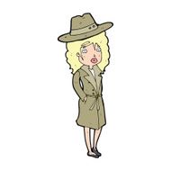 cartoon woman wearing sensible hat N7